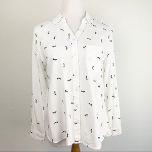 George Long sleeve High Heel print blouse Med 8/10